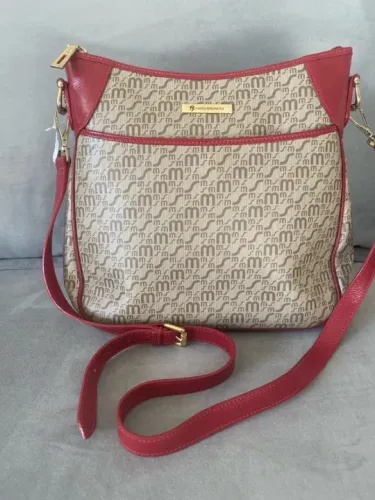 Bolsa Santa marinela canvas e couro