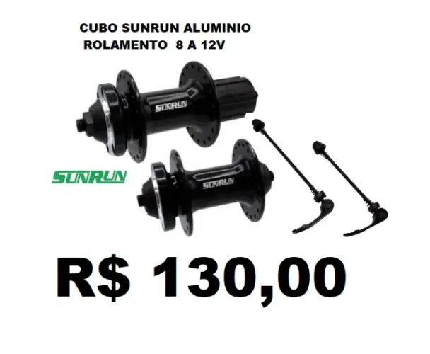 Par Cubo Alumínio Sunrun 36 Furos Disco Rolamento K7 8 A 12v