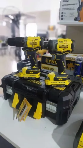 Combo de parafusadeira Furadeira impacto e chave de impacto bateria 20v - Stanley(Loja)