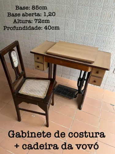 Gabinete de costura + cadeira da vovó