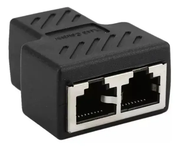 Duplicador Conector Extensor Rj45 Preto