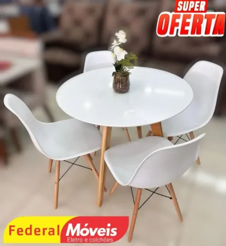 Mesa com 4 Cadeiras - Novo! Qualidade, Conforto e Estilo