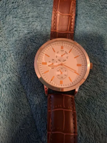 Black Friday, Relógio Masculino com Pulseira de Couro Marrom