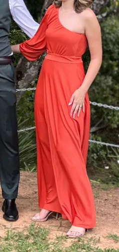 Vestido festa terracota 