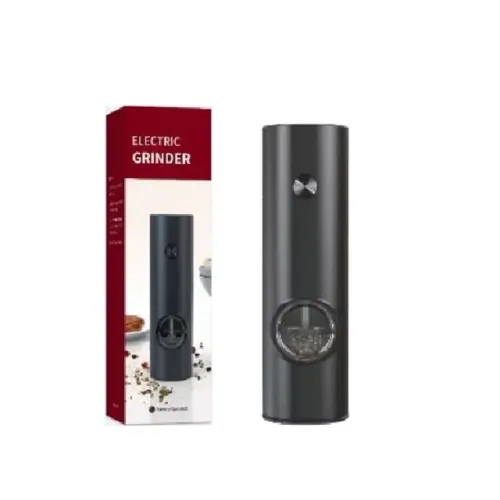 Moedor Sal e pimenta automático elétrico com luz LED, Moinho de Especiarias Ajustável