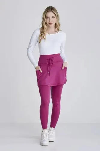 Saia Calça Comprida Rosa Térmica Para Mulheres De Até 1,60 De Altura Epulari - P