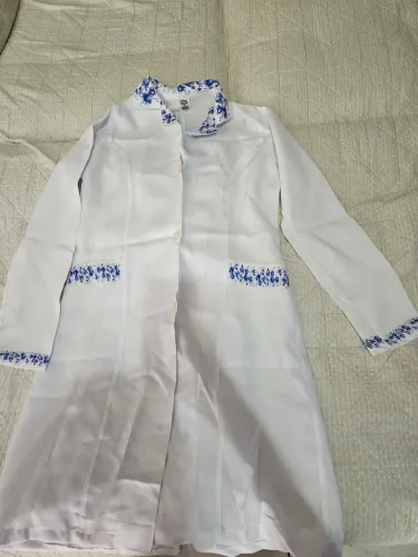 Jaleco Branco com Detalhes Azuis P