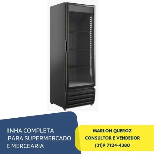  Cervejeira Braslar 500 Litros Porta De Vidro Preta 220v
