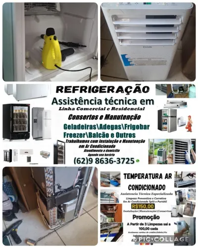 Troca de Motor/filtros/Consertos e Manutenção em Geladeiras e outros e Ar condicionado 