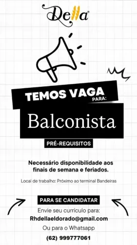 Balconista de Panificadora