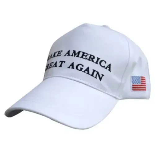 Boné Make America Great Again Trump 2024 Patriota Ajustável Branco