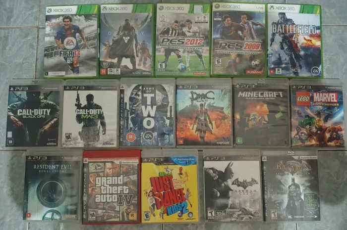 Lote com 16 Jogos Originais Xbox 360 e PS3 - Muito Conservados