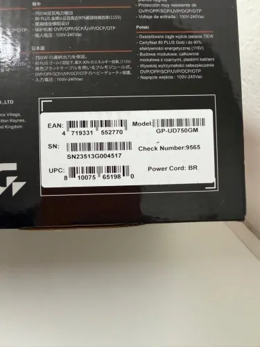 Fonte 750w NOVA GIGABYTE