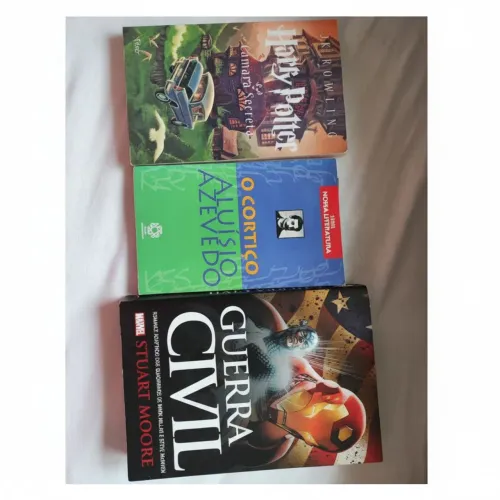Kit 3 Livros: Harry Potter e a Câmara Secreta + O Cortiço + Guerra Civil Marvel
