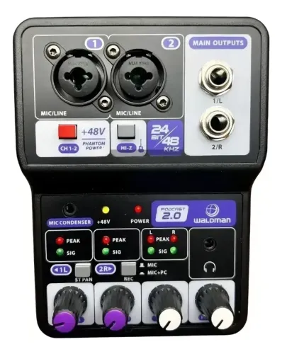 Mesa Som Waldman Podcast 2.0 2 Canais C/ Interface De Áudio