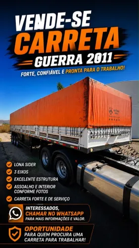 Carreta ano 2011 Guerra Graneleiro 1.80m 