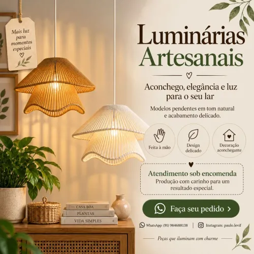 Luminária elegante pendante para decoração- modelo silhueta.