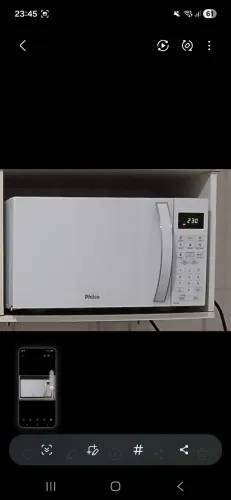 Micro-ondas philco 20 litros branco semi novo 