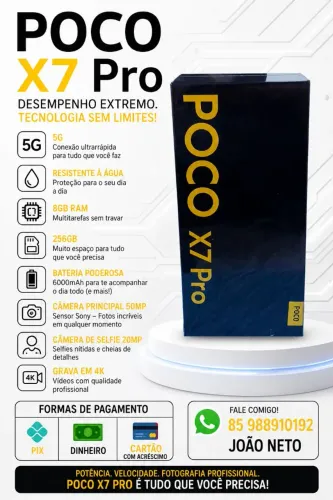 Poco X7 Pro 8/256 caixa lacrada novo