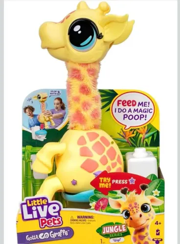 Giraffe Gotta Go Amarelo Little Live Pets Brinquedo Interativo 4 Anos