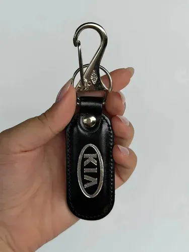 Chaveiro Carro Couro Luxo Com Gancho Automotivo Kia Preto