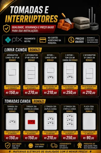 Tomada e interruptor (caixa com 25 unidades)
