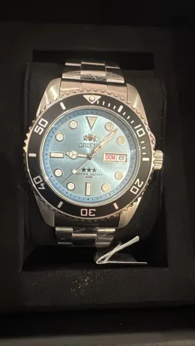 Relógio Orient Masculino Automático Submariner Azul-Celeste NH3SS010 A1SX