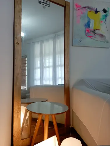 Espelho de chão 186x78 moldura madeira demolição
