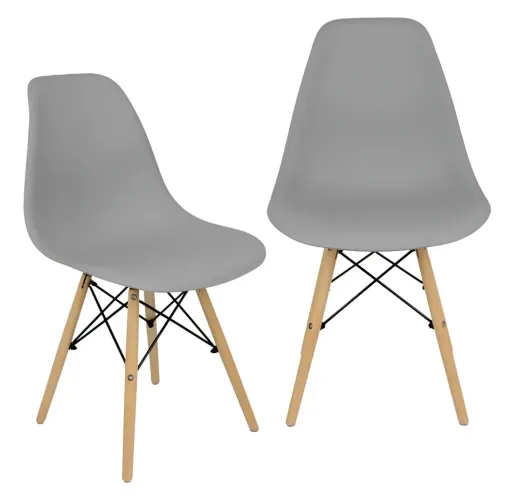 Kit com 2 (duas) cadeiras Eiffel Eames Premium