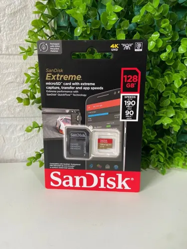 Cartão Micro SD SanDisk EXTREME, 128GB, U3, V30, ORIGINAL - NOVO LACRADO