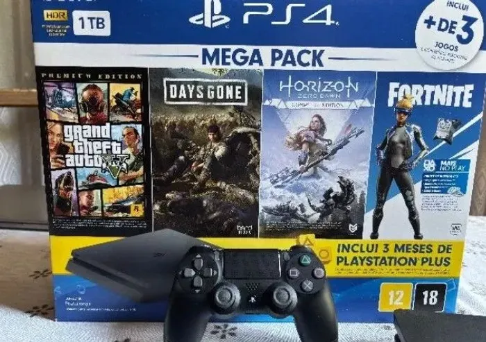 Ps4 slim 1tb +3 jogos