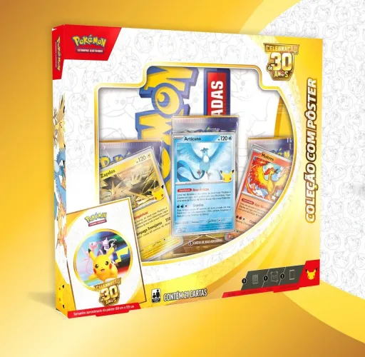 COLEÇÃO COM PÔSTER | CELEBRAÇÃO DE 30 ANOS POKÉMON