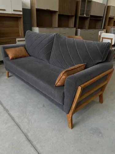 Sofá Living Veludo Cinza Novo MOSTRUÁRIO