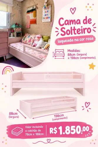Cama Infantil Rosa - Seminova, Charmosa e Pronta para Uso!