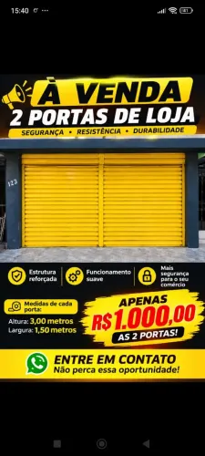 Vendo 2 portas de lojas completa por 1000 Reais