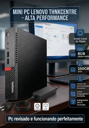 Mini Pc Lenovo M910q core i5 7500 - 8Gb de ram - SSD 240Gb (11 meses de uso)
