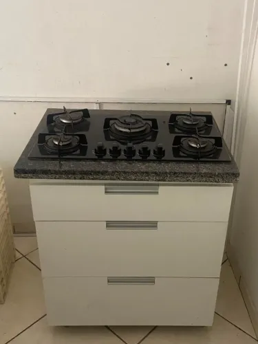 Cooktop 5 bocas com móvel auxiliar
