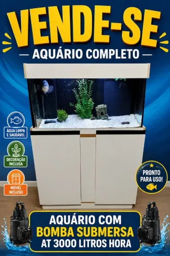 Aquário de 200 Litros à Venda - Completo e Pronto para Uso!