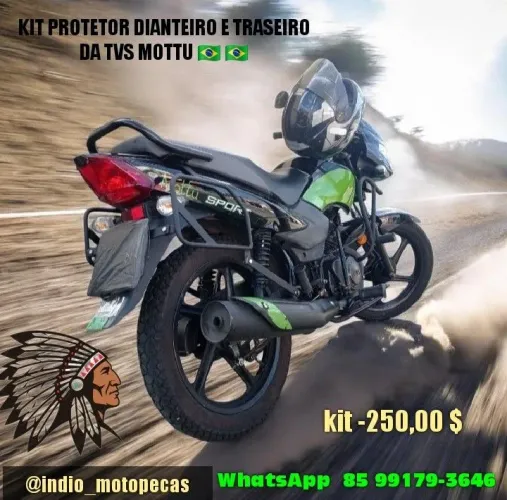 Kit protetor dianteiro e Traseiro da tvs mottu 