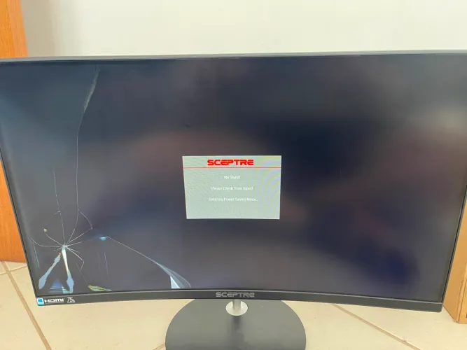 Monitor tela quebrada para retirada de peças