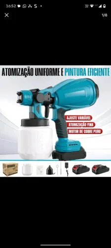 Pistola de pintura elétrica 2 baterias