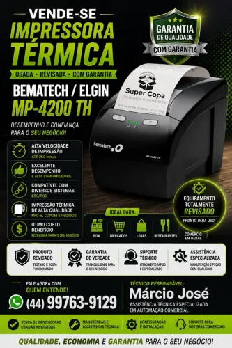Impressora MP 4200 bematech Elgin usada com garantia