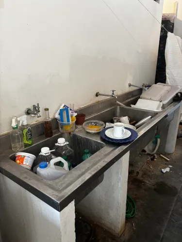 Pia inox industrial três cubas