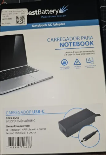Fonte Carregador para notebook usb-c 65w