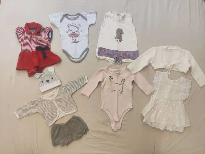 Body e Vestidos para meninas tamanho 6 meses