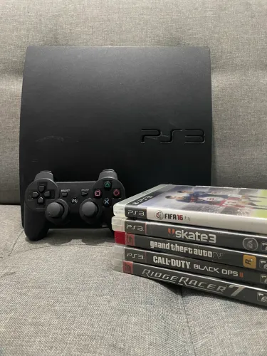 PS3 SLIM COM VÁRIOS JOGOS
