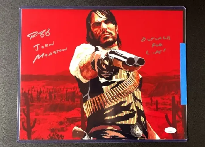 Red Dead Redemption - John Marston / Rob Wiethoff - Foto autografada 11×14? (28 × 35 cm)