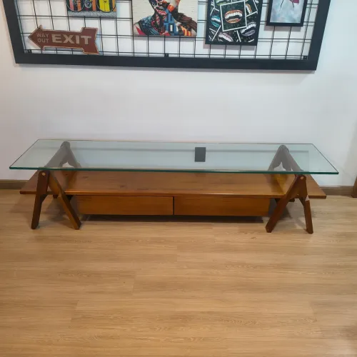Rack Tok&Stok Modelo Regata 2m + Tampo de Vidro