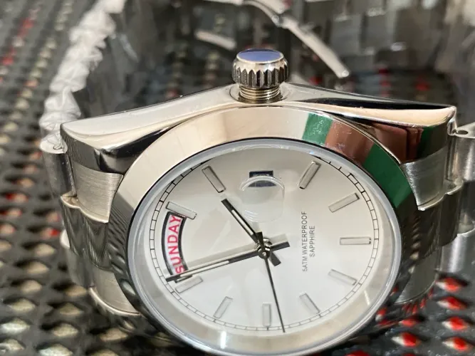 Relógio 36mm vidro Safira todo em aço inoxidável 316L