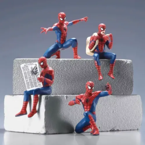 Kit 4 Action Figures Homem-Aranha - Miniaturas Colecionáveis 8-9 cm